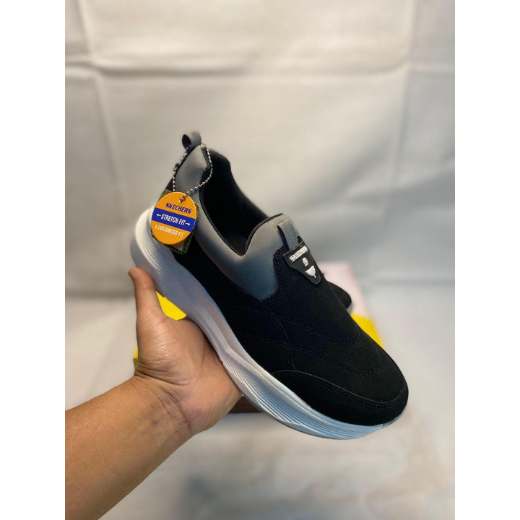 Men's Black Stretch Fit EVA Slip-On Shoes