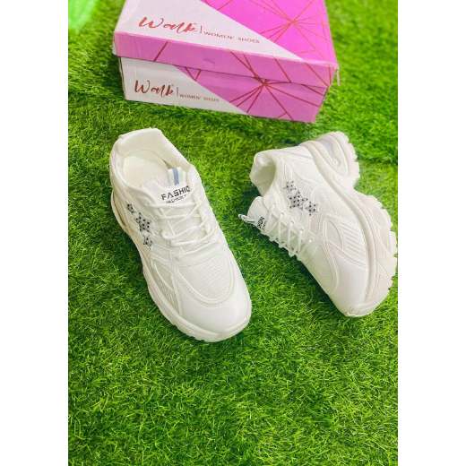 White Women's Rexine Joggers