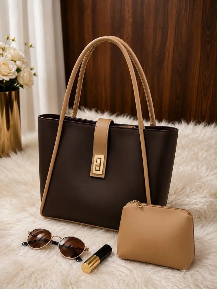 Women's Black Leather Plain Shoulder Bag