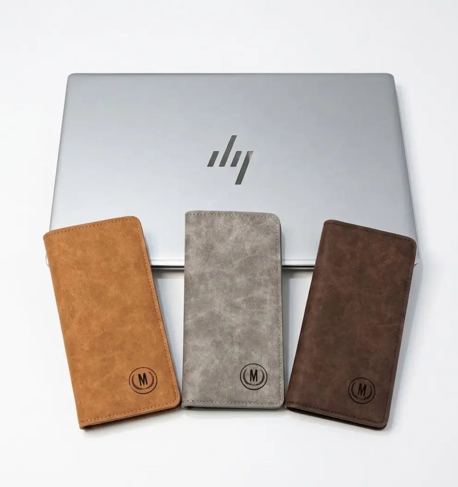 Men's Long Leather Tri-Fold Wallet